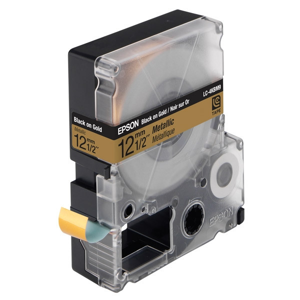 Epson LC-4KBM9 ruban d'étiquettes 12 mm (d'origine) - noir sur or métallisé 083050 - 1