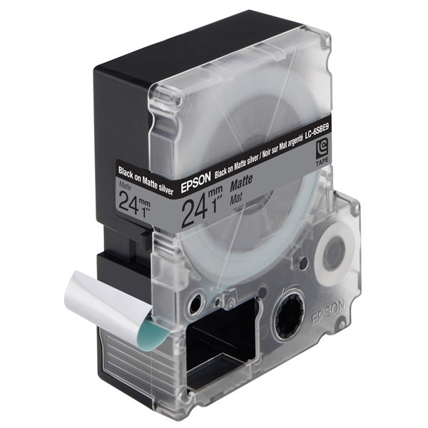 Epson LC-6SBE9 ruban d'étiquettes 24 mm (d'origine) - noir sur argent mat 083092 - 1