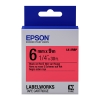 Epson LK-2RBP ruban d'étiquettes 6 mm (d'origine) - noir sur rouge pastel 083158 - 1