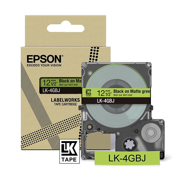 Epson LK-4GBJ ruban mat 12 mm (d'origine) - noir sur vert 084410 - 1
