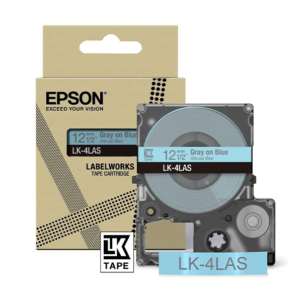 Epson LK-4LAS ruban 12 mm (d'origine) - gris sur bleu 084468 - 1
