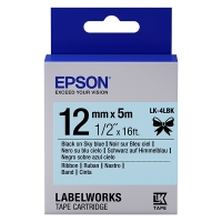 Epson LK-4LBK ruban en satin 12 mm (d'origine) - noir sur bleu clair 083222
