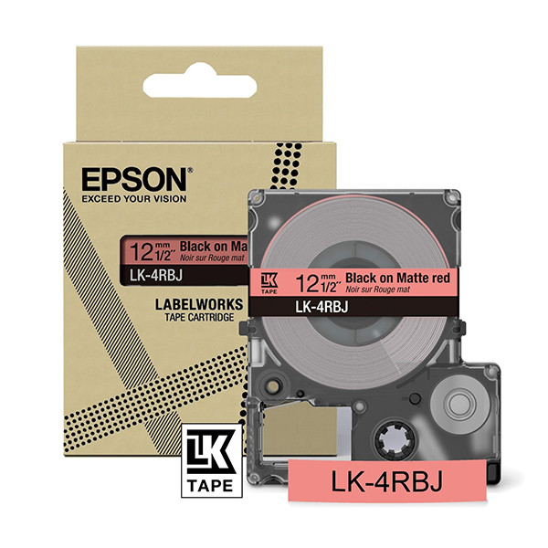 Epson LK-4RBJ ruban mat 12 mm (d'originel) - noir sur rouge 084400 - 1