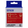 Epson LK-4RKK ruban en satin 12 mm (d'origine) - or sur rouge 083226 - 1