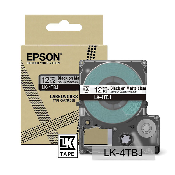 Epson LK-4TBJ ruban mat 12 mm (d'origine) - noir sur transparent 084452 - 1