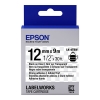 Epson LK-4TBW ruban d'étiquettes adhésives 12 mm (d'origine) - noir sur transparent 083194 - 1