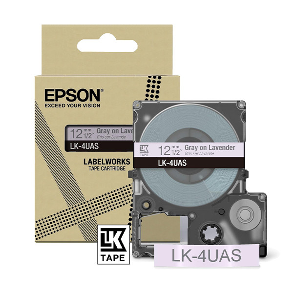 Epson LK-4UAS ruban 12 mm (d'origine) - gris sur lavande 084470 - 1