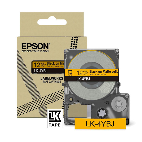 Epson LK-4YBJ ruban mat 12 mm (d'origine) - noir sur jaune 084454 - 1