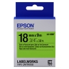 Epson LK-5GBF ruban d'étiquettes 18 mm (d'origine) - noir sur vert fluo 083250 - 1