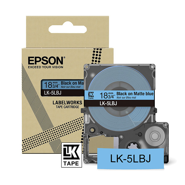 Epson LK-5LBJ ruban mat 18 mm (d'origine) - noir sur bleu 084416 - 1