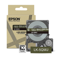 Epson LK-5QWJ ruban mat 18 mm (d'origine) - blanc sur kaki 084432