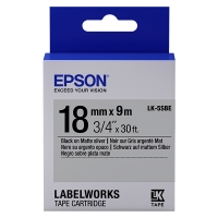 Epson LK-5SBE ruban d'étiquettes mates 18 mm (d'origine) - noir sur argent 083254