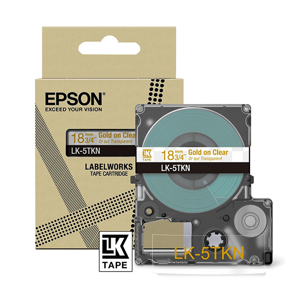 Epson LK-5TKN ruban 18 mm (d'origine) - or sur transparent métallisé 084448 - 1