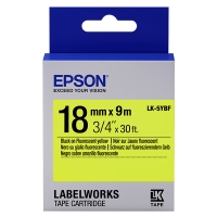 Epson LK-5YBF ruban d'étiquettes 18 mm (d'origine) - noir sur jaune fluo 083248
