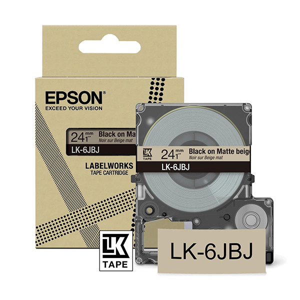 Epson LK-6JBJ ruban mat 24 mm (d'origine) - noir sur beige 084438 - 1