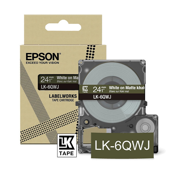 Epson LK-6QWJ ruban mat 24 mm (d'origine) - blanc sur kaki 084434 - 1