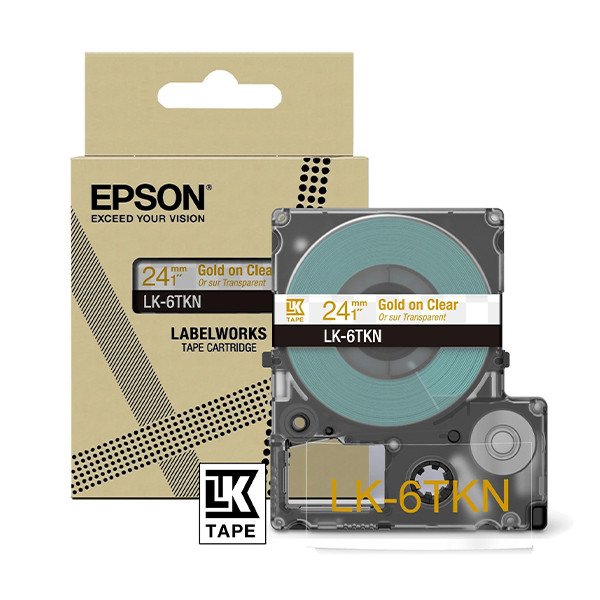 Epson LK-6TKN ruban 24 mm (d'origine) - or sur transparent métallisé 084450 - 1
