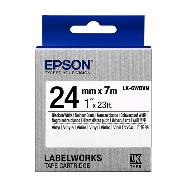 Epson LK-6WBVN 24 mm (d'origine) - noir sur blanc 084354 - 1