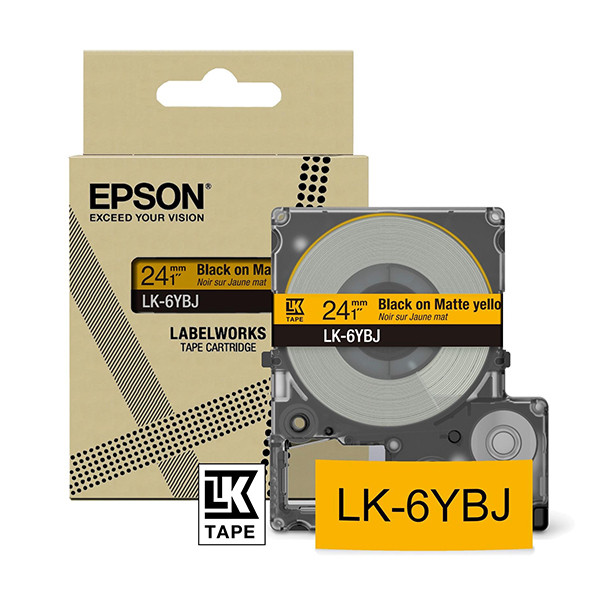 Epson LK-6YBJ ruban mat 24 mm (d'origine) - noir sur jaune 084408 - 1