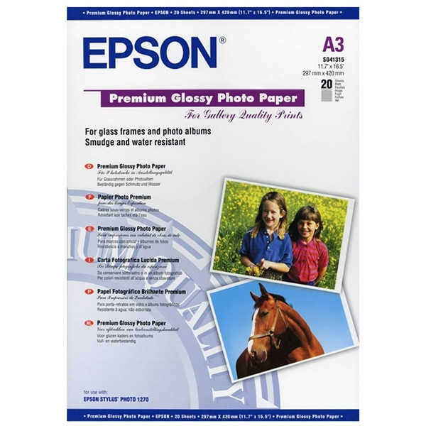 Epson S041315 Premium Glossy papier photo DIN 255 g/m² A3 (20 feuilles) 150360 - 1