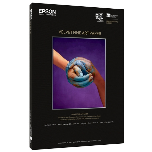 Epson S041637 Velvet Fine Art papier 260 g/m² A3+ (20 feuilles) 150222 - 1
