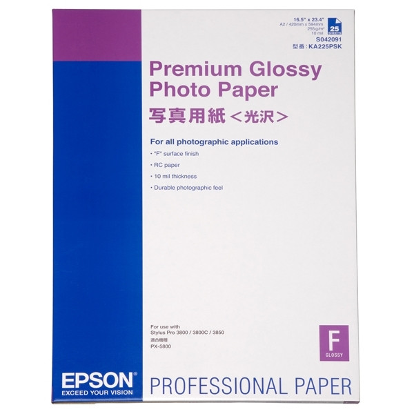 Epson S042091 Premium Glossy papier photo 255 g/m² A2 (25 feuilles) 153042 - 1