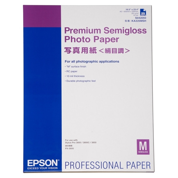Epson S042093 Premium Semigloss papier photo 250 g/m² A2 (25 feuilles) 153044 - 1
