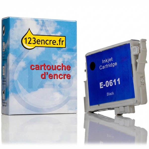 Epson T0611 cartouche d'encre noire (marque 123encre) 023002 - 1