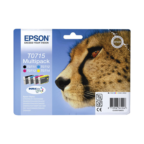 Epson T0715 multipack 4 cartouches d'encre (d'origine) 023065 - 1
