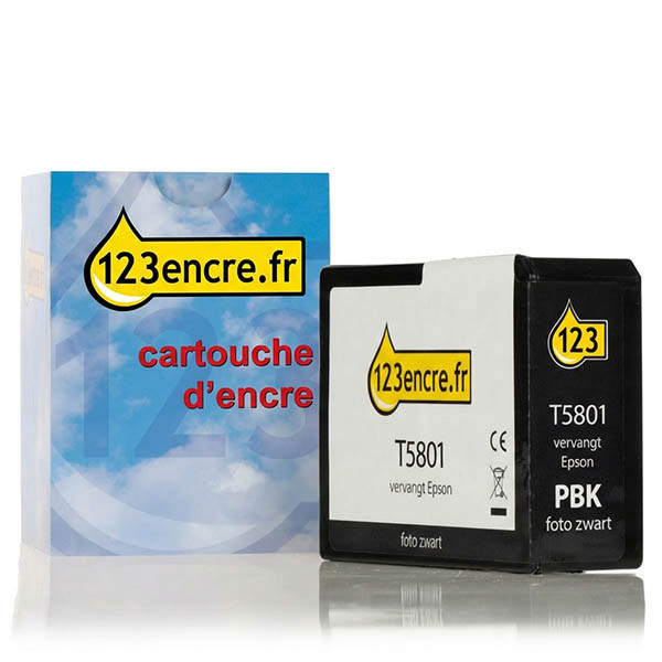Epson T5801 cartouche (marque 123encre) - noir photo 025901 - 1