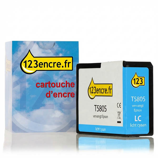 Epson T5805 cartouche d'encre (marque 123encre) - cyan clair 025921 - 1
