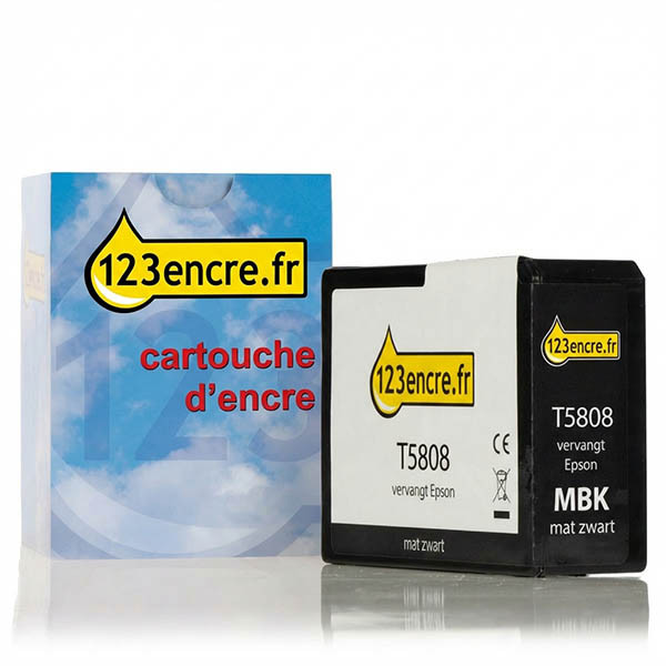 Epson T5808 cartouche d'encre (marque 123encre) - noir mat 025936 - 1