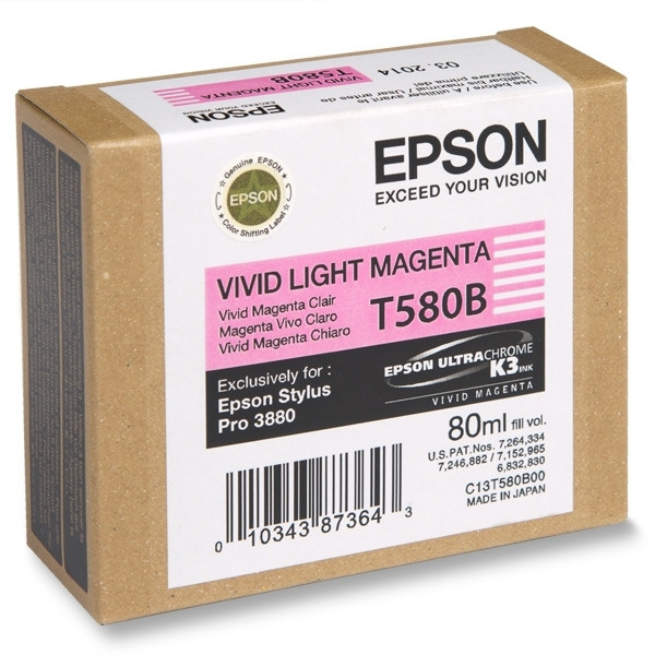 Epson T580B cartouche d'encre magenta clair intense (d'origine) 025927 - 1