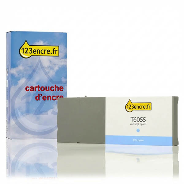 Epson T6055 cartouche d'encre capacité standard (marque 123encre) - cyan clair 026059 - 1