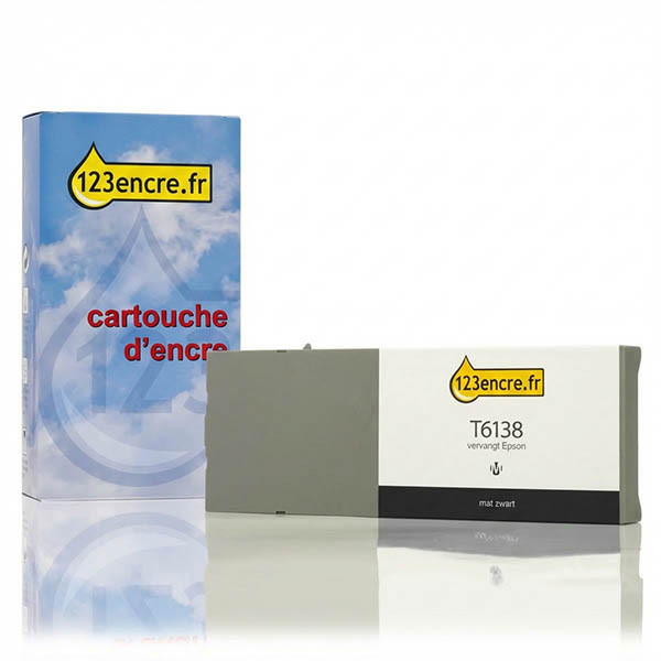 Epson T6138 cartouche d'encre capacité standard (marque 123encre) - noir mat 026105 - 1