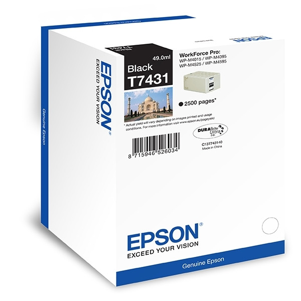 Epson T7431 cartouche d'encre noire (d'origine) 026608 - 1