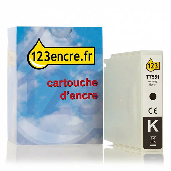 Epson T7551 cartouche d'encre noir haute capacité (marque 123encre) 026681 - 1