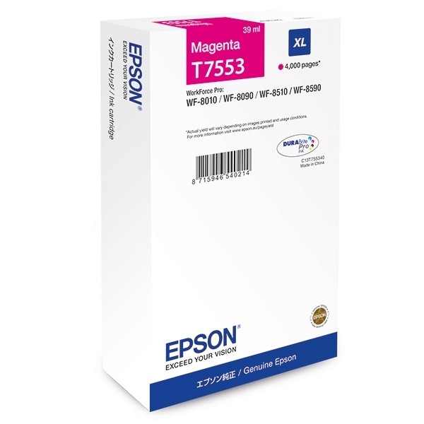 Epson T7553 cartouche d'encre magenta haute capacité (d'origine) 026684 - 1