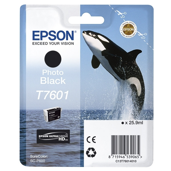 Epson T7601 cartouche photo d'encre noire (d'origine) 026722 - 1