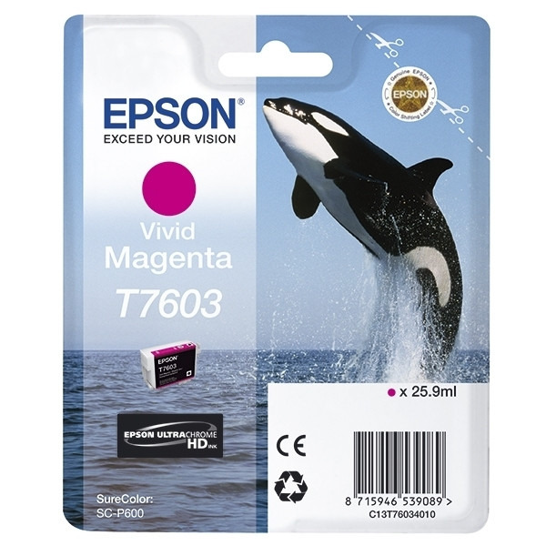 Epson T7603 cartouche d'encre magenta intense (d'origine) 026726 - 1