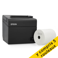Epson TM-T20III (011) imprimante de reçus avec rouleau de caisse 123encre 80x80x12 thermo blanc (5 pièces) - noir 831985