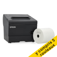 Epson TM-T88VII imprimante de tickets avec 5 rouleaux de caisse 80x80x12 thermique - blanc 832332