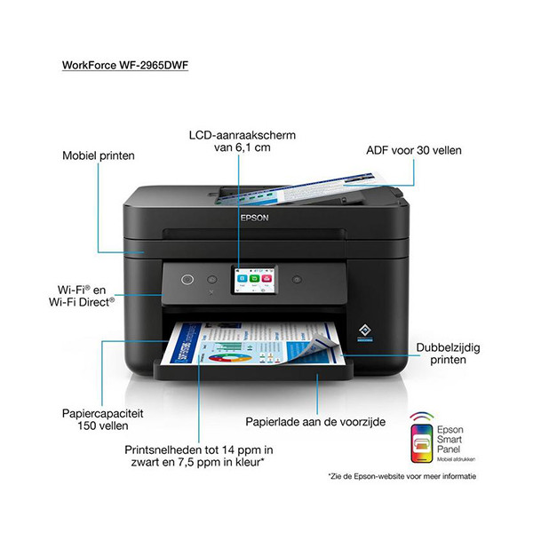 Epson WorkForce WF-2965DWF imprimante à jet d'encre A4 multifonction avec wifi (4 en 1) 831904 - 5