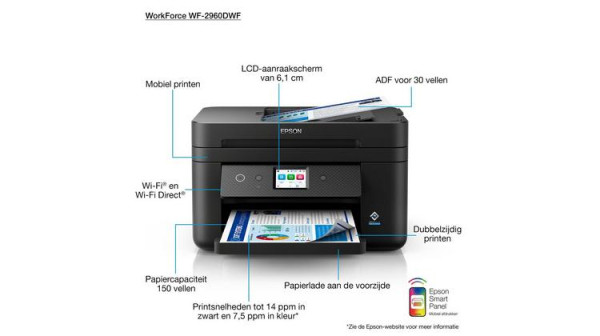 Epson Workforce WF-2960DWF imprimante à jet d'encre A4 multifonction avec wifi (4 en 1) 831882 - 10