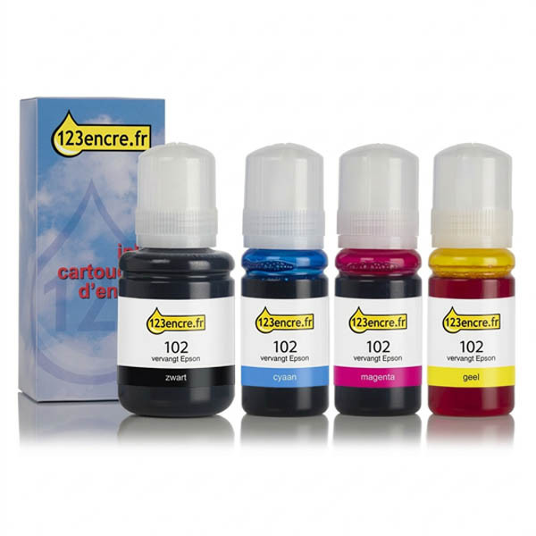 Epson offre : série 102 noir + 3 couleurs (marque 123encre) 110832 - 1