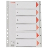Esselte 100104 intercalaires en plastique A4 avec 6 onglets (11 trous) - gris 203810 - 1