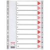 Esselte 100105 intercalaires en plastique A4 avec 10 onglets (11 trous) - gris 203812 - 1