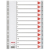 Esselte 100106 intercalaires en plastique A4 avec 12 onglets 1-12 (11 trous) - gris 203814 - 1