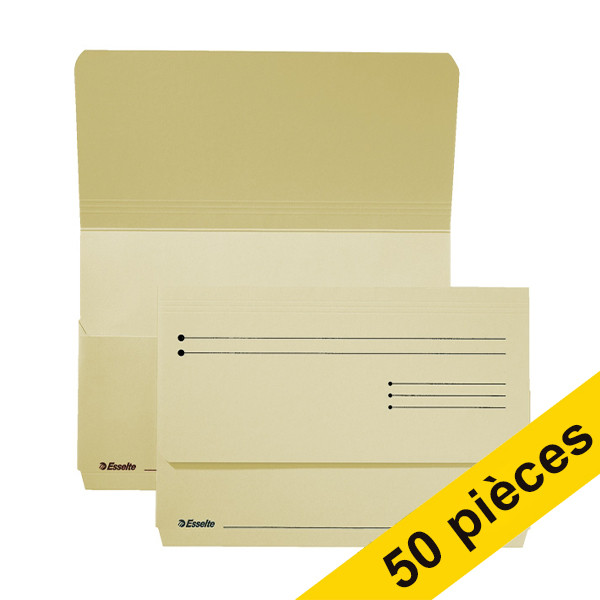 Offre : 2x Esselte Pocket-File dossier pochette en carton (25 pièces) - crème 203154 - 1
