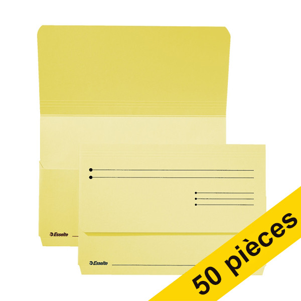 Offre : 2x Esselte Pocket-File dossier pochette en carton (25 pièces) - jaune 203150 - 1